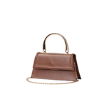 Sculptural Gold Tone Top Handle Handbag