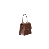 Sculptural Gold Tone Top Handle Handbag