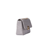 Gray Quilted Handbag