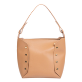 Brown Studded Tote Bag